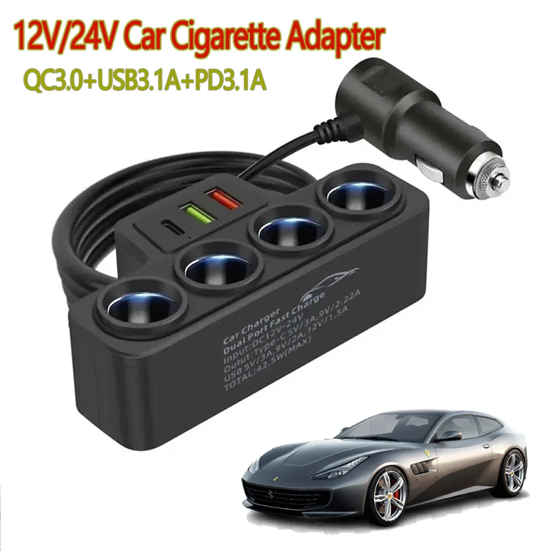 New 120W 12V 24V Car Charger Adapter 4 Port USB Charging Socket Cigarette Lighter Quick Charge Splitter Accessory For Phone IPad
New 120W 12V 24V Car Charger Adapter 4 Port USB Charging Socket Cigarette Lighter Quick Charge Splitter Accessory For Phone IPad