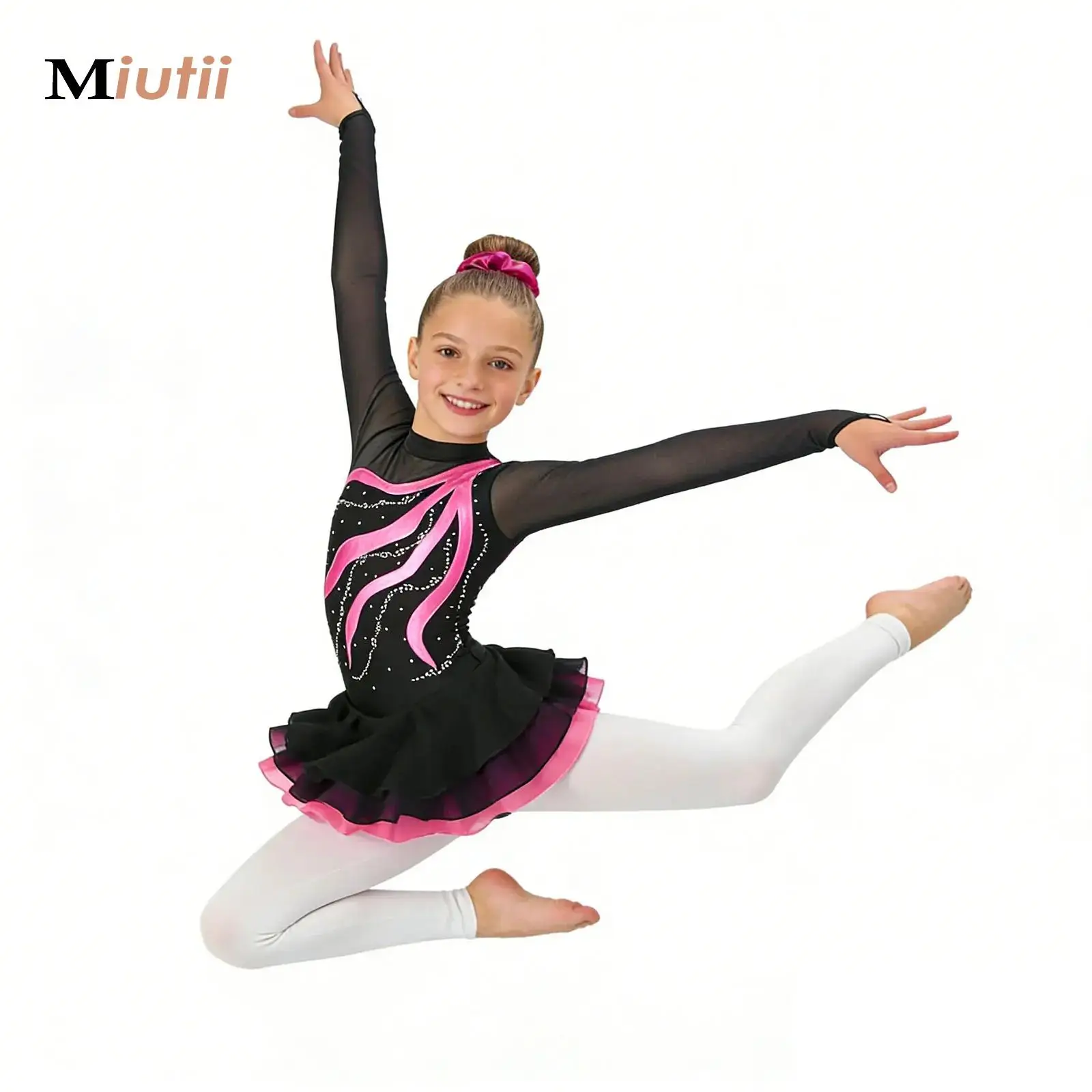 Kids Girls Long Sleeve Rhinestone Figure Skating Dress with Hair Band Costume Ballet Gymnastics Leotard Dress Stage Dance Wear
Kids Girls Long Sleeve Rhinestone Figure Skating Dress with Hair Band Costume Ballet Gymnastics Leotard Dress Stage Dance Wear