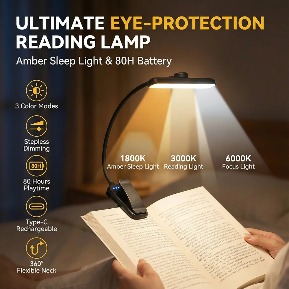 Перезаряжаемая LED лампа для чтения с зажимом
Перезаряжаемая LED лампа для чтения с зажимом