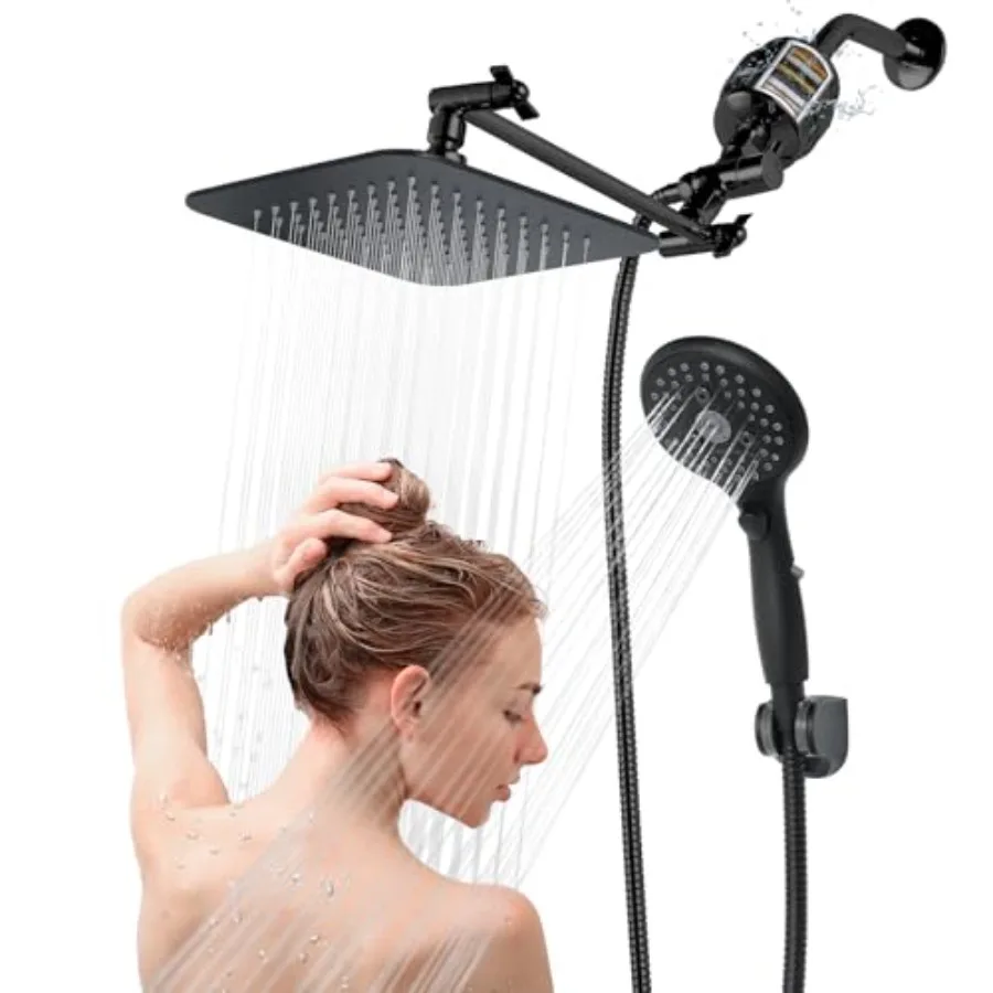8'' Dual 20 Stage Filtered Shower Head with Handheld 6 Spray Settings Handheld Shower Head High Pressure Rainfall Filter Combo
8'' Dual 20 Stage Filtered Shower Head with Handheld 6 Spray Settings Handheld Shower Head High Pressure Rainfall Filter Combo