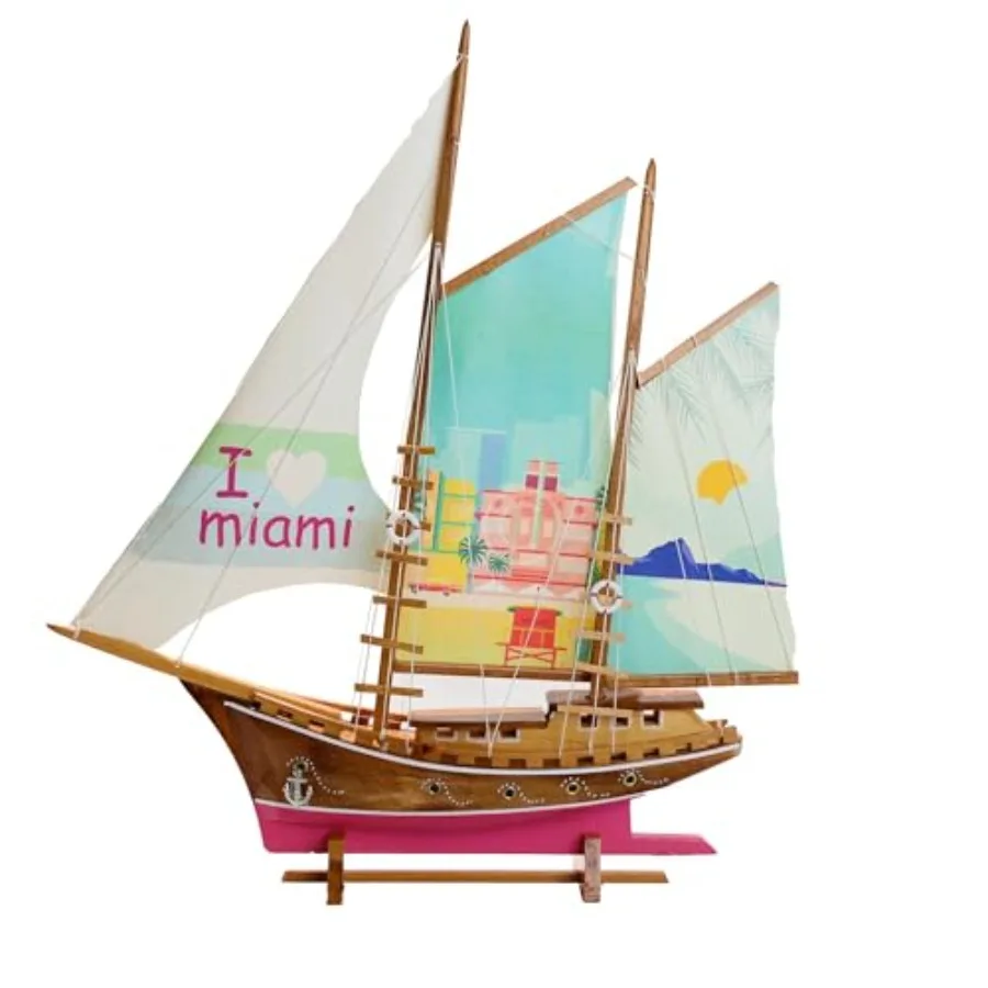 Handmade Miami Printed Fabric Sailing Yacht Ship Model: Wooden, Navy Blue, Traditional Nautical Miniature for Home Decor and Gi
Handmade Miami Printed Fabric Sailing Yacht Ship Model: Wooden, Navy Blue, Traditional Nautical Miniature for Home Decor and Gi