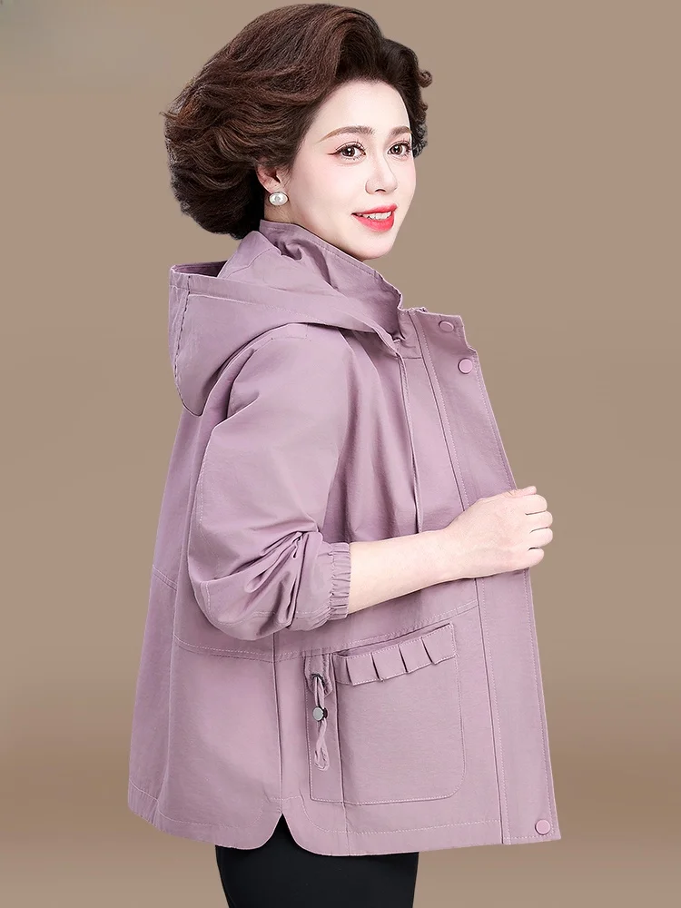 Casual Sle Windbreaker for Middle-Aged Mothers Spring Autumn Outerwear Wide Lady Loose Fit Polyester Fiber Hooded Zipper Cl...
Casual Sle Windbreaker for Middle-Aged Mothers Spring Autumn Outerwear Wide Lady Loose Fit Polyester Fiber Hooded Zipper Cl...