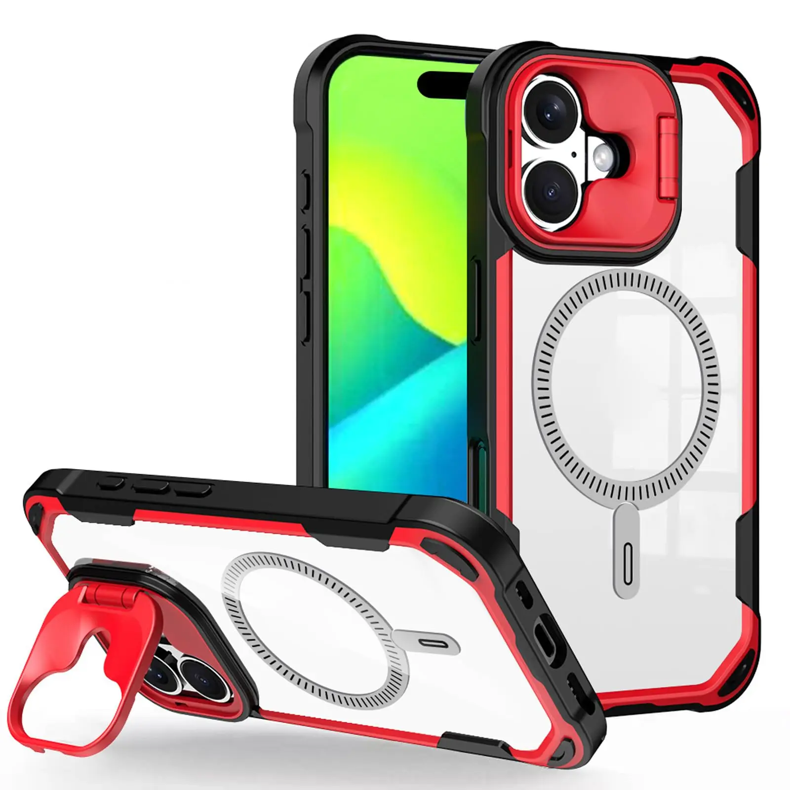 Case for iPhone16 Pro Max/16 Pro/16 Plus/16, Magnetic with Camera Lens Protective Stand Holder Clear Drop Protection Phone Cover
Case for iPhone16 Pro Max/16 Pro/16 Plus/16, Magnetic with Camera Lens Protective Stand Holder Clear Drop Protection Phone Cover
