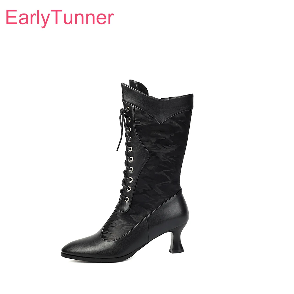 2025 Новые зимние милые черно-белые женские сапоги до середины икры с острым носком на высоком каблуке, женская обувь для вечеринок, большие размеры 10, 43 45
2025 Новые зимние милые черно-белые женские сапоги до середины икры с острым носком на высоком каблуке, женская обувь для вечеринок, большие размеры 10, 43 45