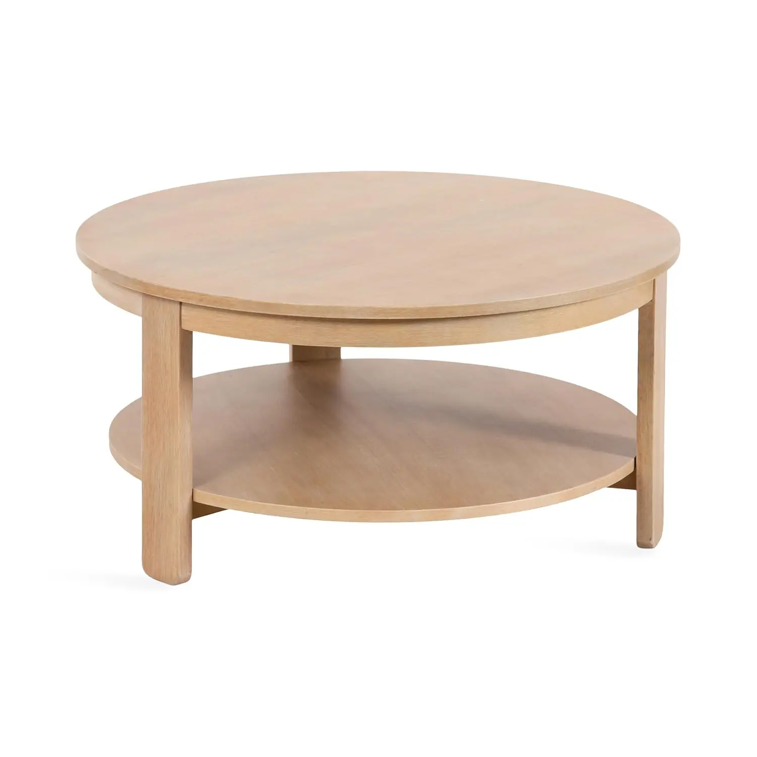 Tiered Round Coffee Table; 34 x 34 x 17; Light Natural; Transitional Two-Tier Circle Living Room Table with, Customized
Tiered Round Coffee Table; 34 x 34 x 17; Light Natural; Transitional Two-Tier Circle Living Room Table with, Customized