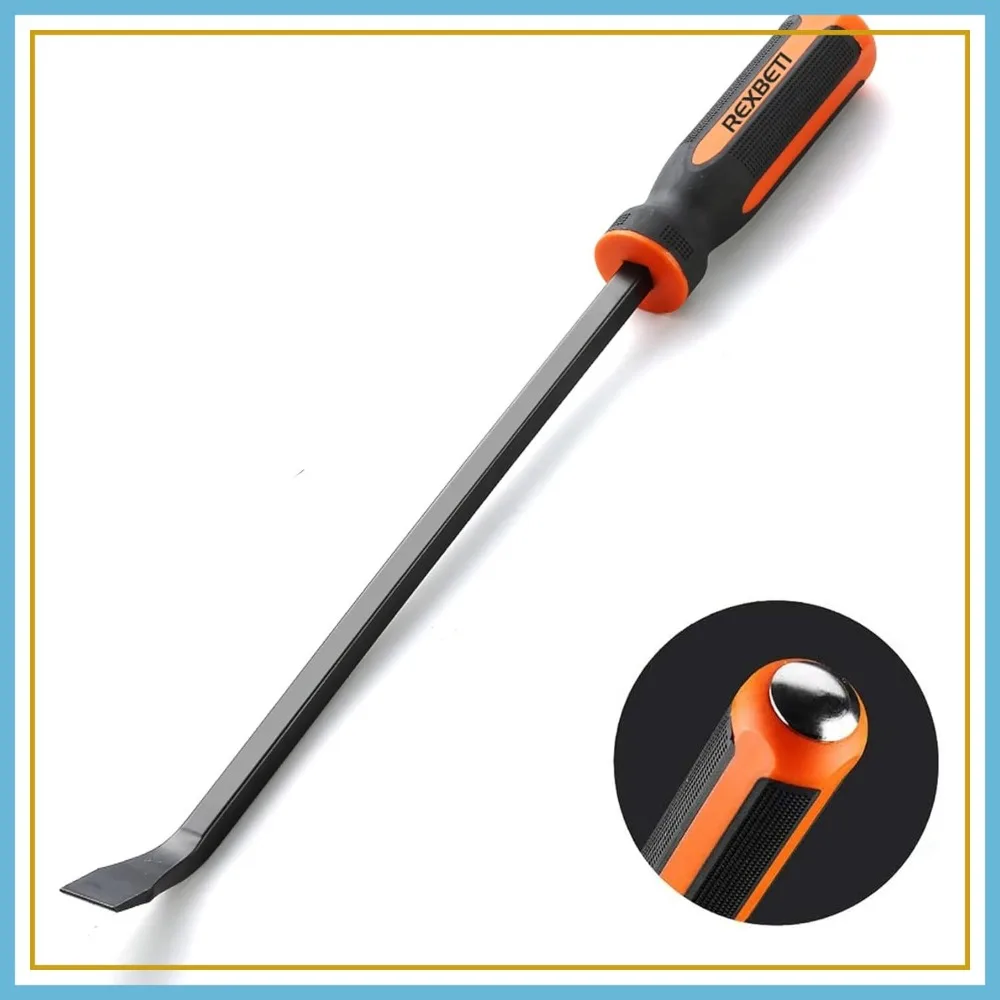 16 Inch Pry Bar Set with Thicker Strike Cap, Non-Slip Double Angled Tip Handle, Orange/Black
16 Inch Pry Bar Set with Thicker Strike Cap, Non-Slip Double Angled Tip Handle, Orange/Black