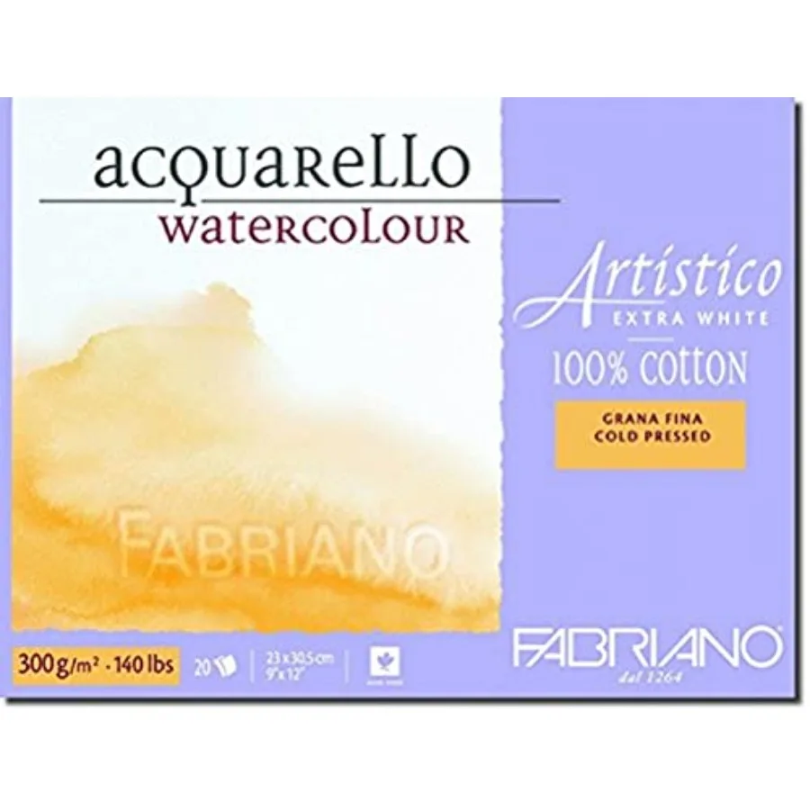 Artistico 140 lb. Cold Press 20 Sheet Block 9x12" - Extra White
Artistico 140 lb. Cold Press 20 Sheet Block 9x12" - Extra White