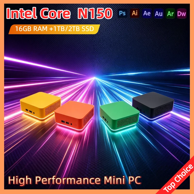 Small Form Factor PC Intel N150 16GB DDR4 2TB NVMe SSD Triple 4K HDMI WiFi6 Efficient Cooling Office Home Ultra Pro
Small Form Factor PC Intel N150 16GB DDR4 2TB NVMe SSD Triple 4K HDMI WiFi6 Efficient Cooling Office Home Ultra Pro