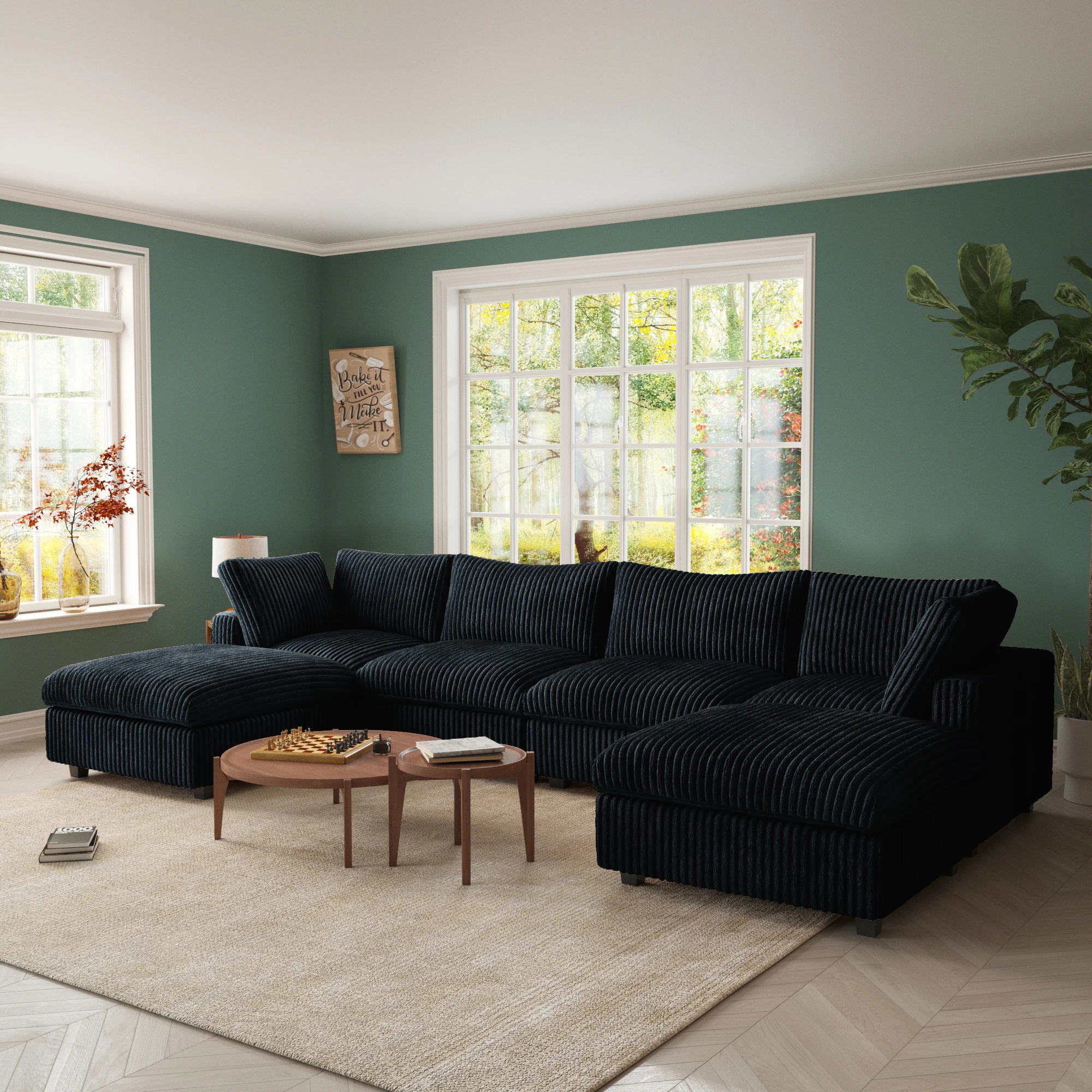 ATUNUS USA in Stock Drop Shipping Cloud Sofa Living Room Furniture Black Corduroy Modular Sectional Couch Sofa Set
ATUNUS USA in Stock Drop Shipping Cloud Sofa Living Room Furniture Black Corduroy Modular Sectional Couch Sofa Set