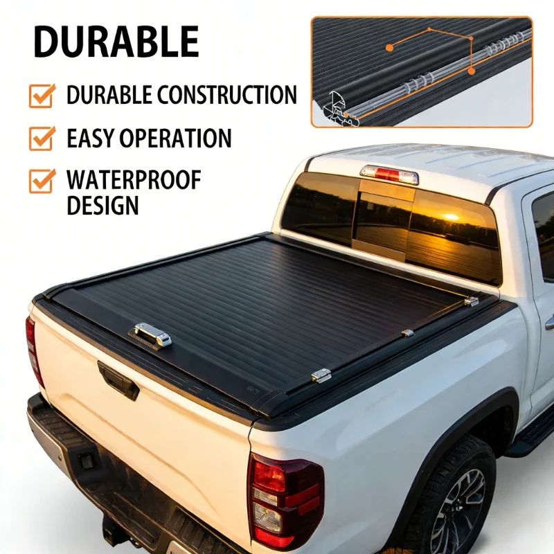 KQX High Quality Waterproof Aluminum Roll Up Retractable Truck Bed Tonneau Cover Pickup
KQX High Quality Waterproof Aluminum Roll Up Retractable Truck Bed Tonneau Cover Pickup