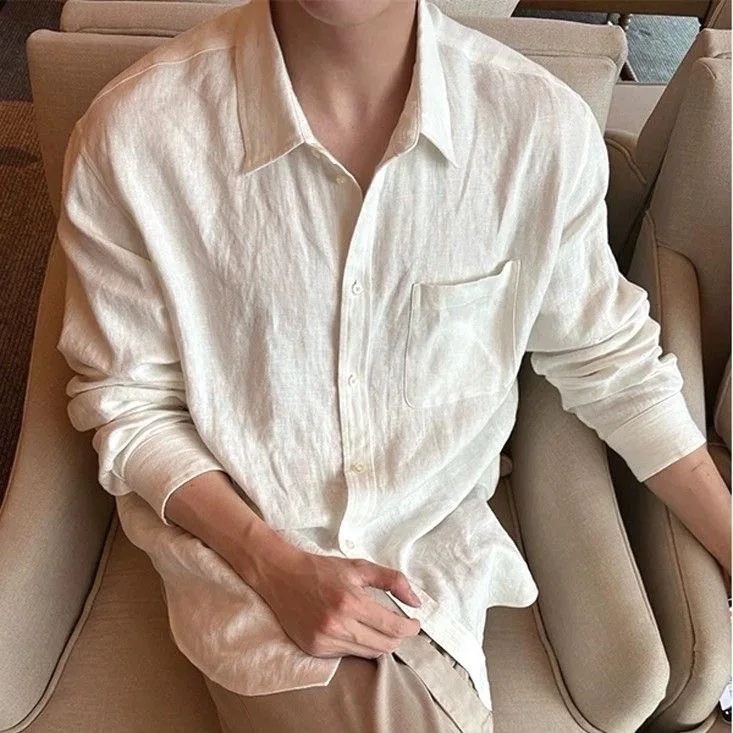 American Style Men's Cotton Linen Pleated Shirt Breathable Loose Long Sleeve Single Pocket Open Cardigan Vintage Workwear Trendy
American Style Men's Cotton Linen Pleated Shirt Breathable Loose Long Sleeve Single Pocket Open Cardigan Vintage Workwear Trendy