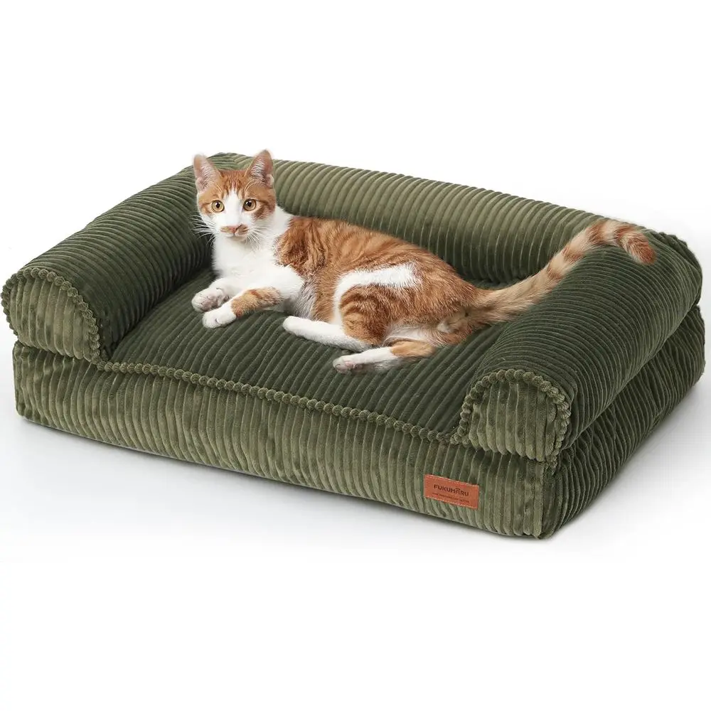 Orthopedic 28in Waterproof Dog Bed for Small Dogs & Large Cats, Corduroy Cozy Cat Bed, Washable Cotton Pet Sofa, Green
Orthopedic 28in Waterproof Dog Bed for Small Dogs & Large Cats, Corduroy Cozy Cat Bed, Washable Cotton Pet Sofa, Green