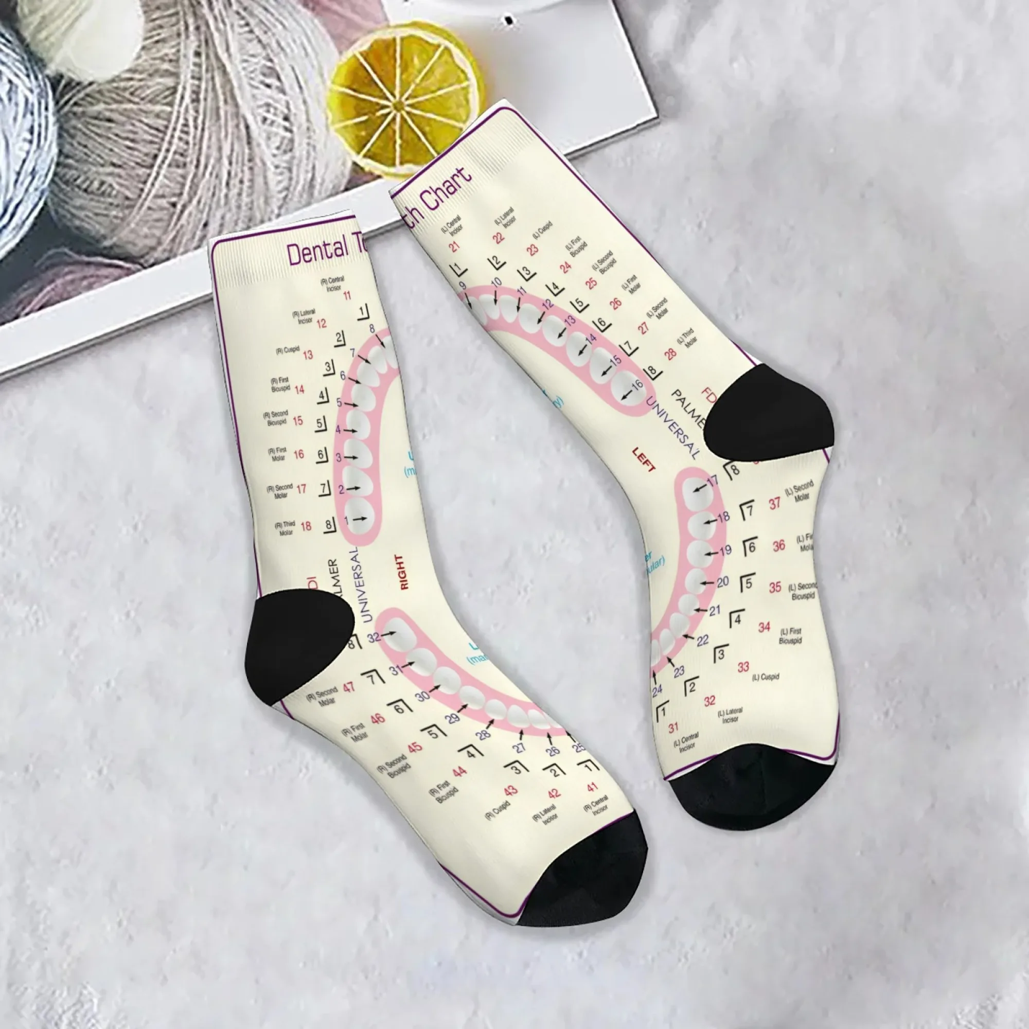Novel and Fun Tooth Placement Diagram Printed Men's Socks Comfortable Soft Breathable Socks Street Quirky Harajuku Retro Socks
Novel and Fun Tooth Placement Diagram Printed Men's Socks Comfortable Soft Breathable Socks Street Quirky Harajuku Retro Socks