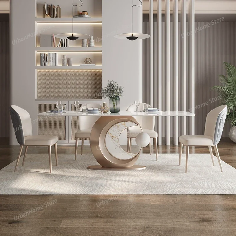 Light luxury rock dining table and chair combination modern simple rectangular dining table designer creative marble dining tabl
Light luxury rock dining table and chair combination modern simple rectangular dining table designer creative marble dining tabl