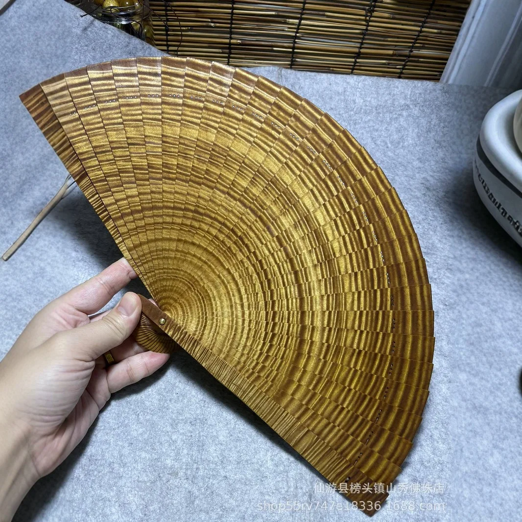 CZ Gifts Golden Nanmu Folding Fan Wooden Su Fan Round Model Room Wooden Fan
CZ Gifts Golden Nanmu Folding Fan Wooden Su Fan Round Model Room Wooden Fan