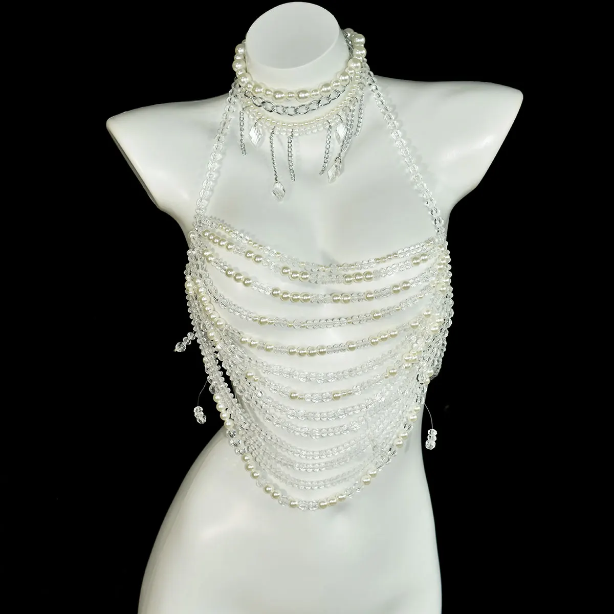 Luxuriant And Stylish Multi-Layer Faux Pearl Crystal Body Chain Beaded Tassels See-Through Pendant Bra Accessories
Luxuriant And Stylish Multi-Layer Faux Pearl Crystal Body Chain Beaded Tassels See-Through Pendant Bra Accessories