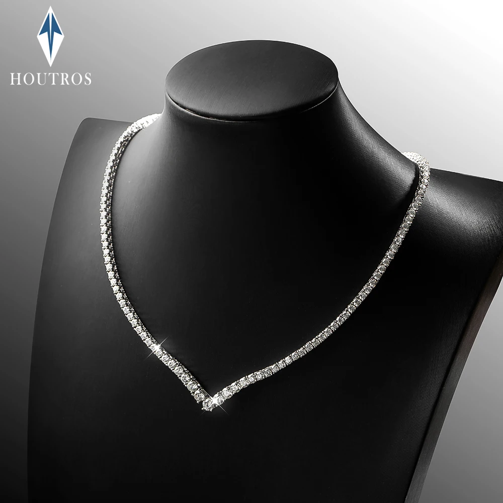 V-shaped Full Moissanite Tennis Necklace for Women 100% 925 Sterling Silver 18k White Gold Plated Wedding Necklaces Fine Jewelry
V-shaped Full Moissanite Tennis Necklace for Women 100% 925 Sterling Silver 18k White Gold Plated Wedding Necklaces Fine Jewelry