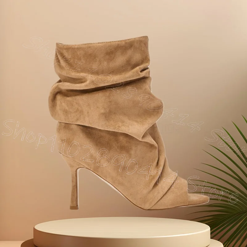 Brown Suede Pleated Design Open Toe Sandals Boots Slip On Women Shoes Thin High Heels New Party Dating 2026 Zapatos Para Mujere
Brown Suede Pleated Design Open Toe Sandals Boots Slip On Women Shoes Thin High Heels New Party Dating 2026 Zapatos Para Mujere