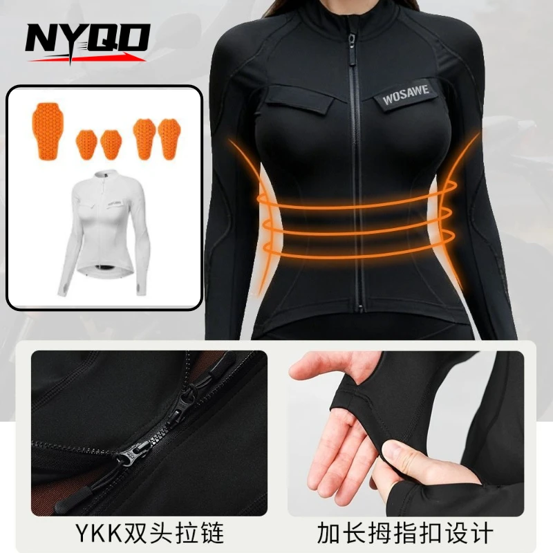 WOSAWE Women's Thin Breathable Motorcycle Soft Armor Shirt Fitted Riding Top
WOSAWE Women's Thin Breathable Motorcycle Soft Armor Shirt Fitted Riding Top