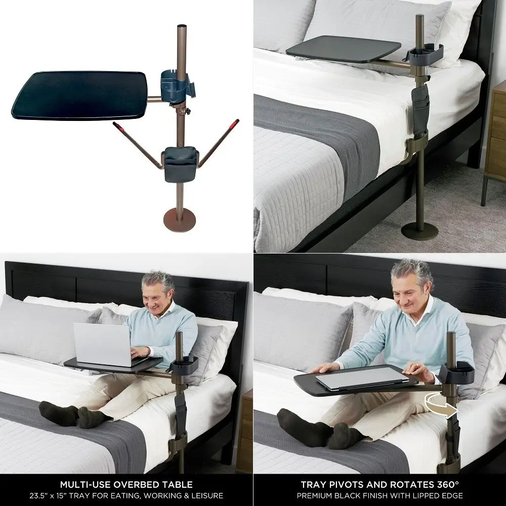 Freedom Overbed Table, Adjustable Medical Lap Desk and Large Oversized BedsideTable with Cup Holder amp Organizer Pouch, 360 De
Freedom Overbed Table, Adjustable Medical Lap Desk and Large Oversized BedsideTable with Cup Holder amp Organizer Pouch, 360 De