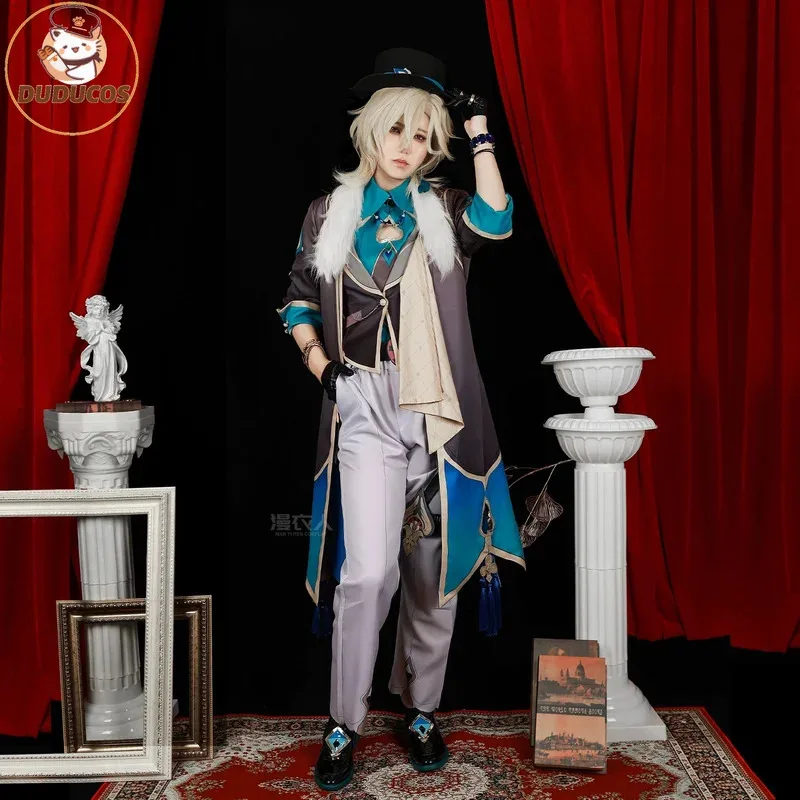 DUDU SR Aventurine Cosplay Game Honkai Star Rail Costume Party Suit Earrings Hat Halloween Carnival Uniform Anime Clothing
DUDU SR Aventurine Cosplay Game Honkai Star Rail Costume Party Suit Earrings Hat Halloween Carnival Uniform Anime Clothing