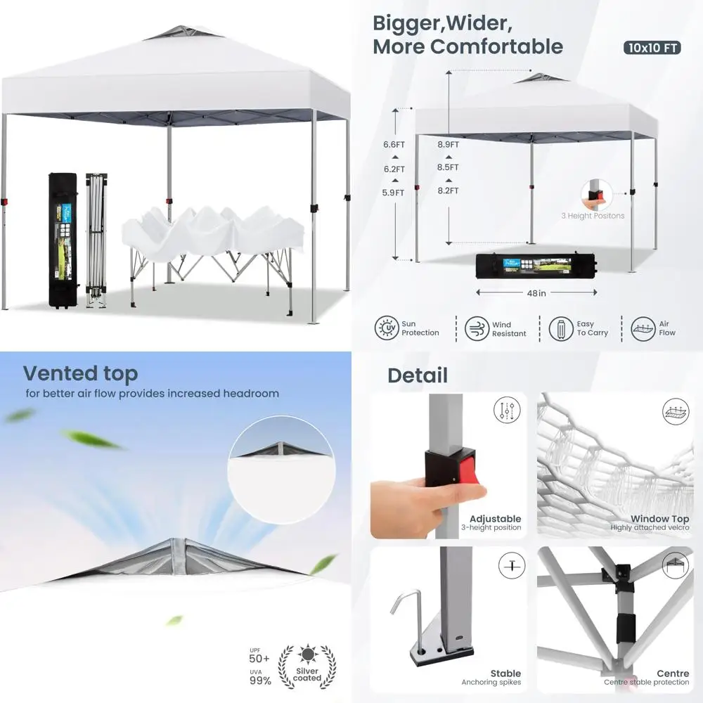 Портативная складная беседка с навесом 10x10 футов, уличная палатка для патио с регулируемой высотой и сумкой на колесиках для удобного хранения
Портативная складная беседка с навесом 10x10 футов, уличная палатка для патио с регулируемой высотой и сумкой на колесиках для удобного хранения