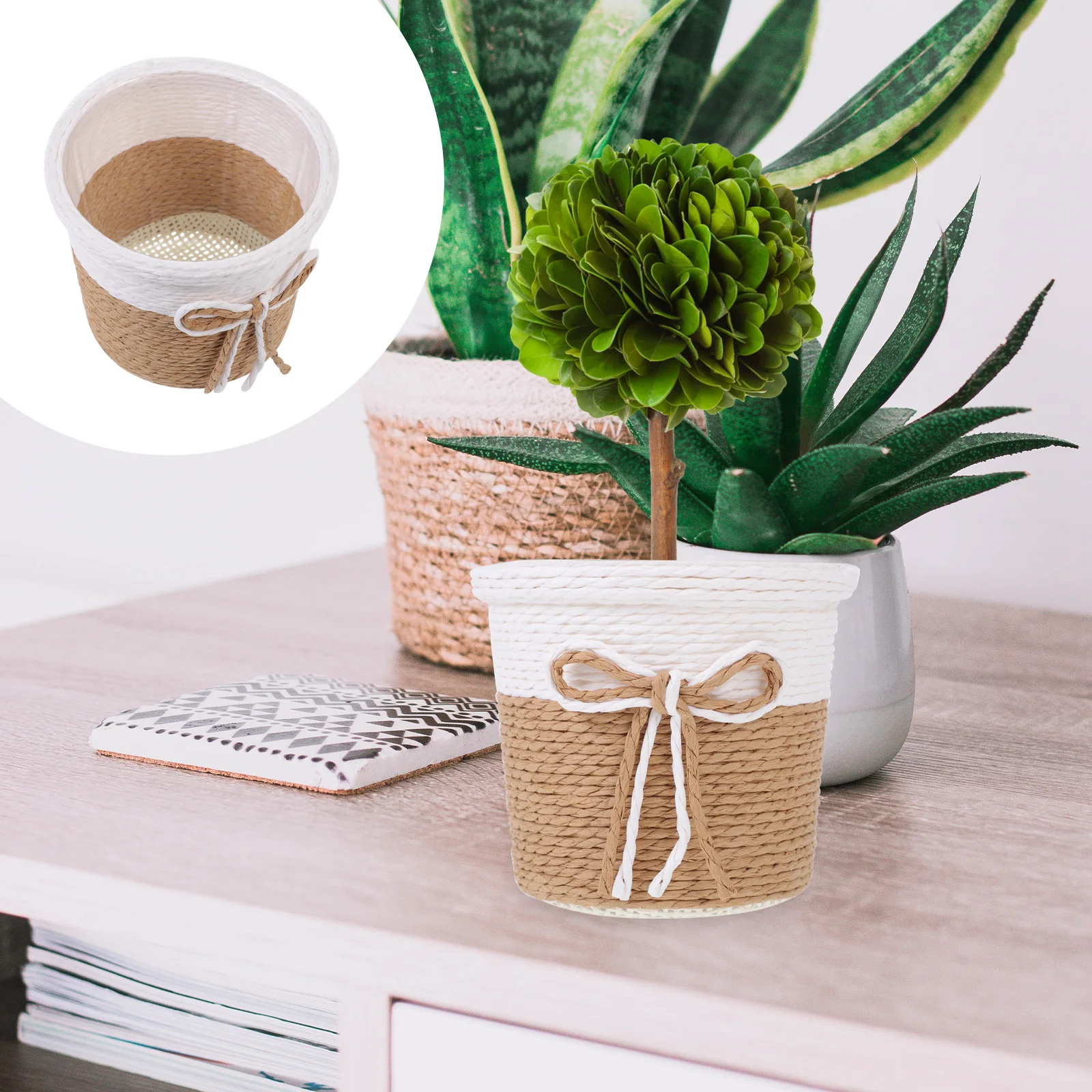 2pcs Woven Flower Pot Cover Durable Paper Rope Plant Pots Indoor Planters Basket Gardening Flowerpot Plants Flower Pot Storage
2pcs Woven Flower Pot Cover Durable Paper Rope Plant Pots Indoor Planters Basket Gardening Flowerpot Plants Flower Pot Storage