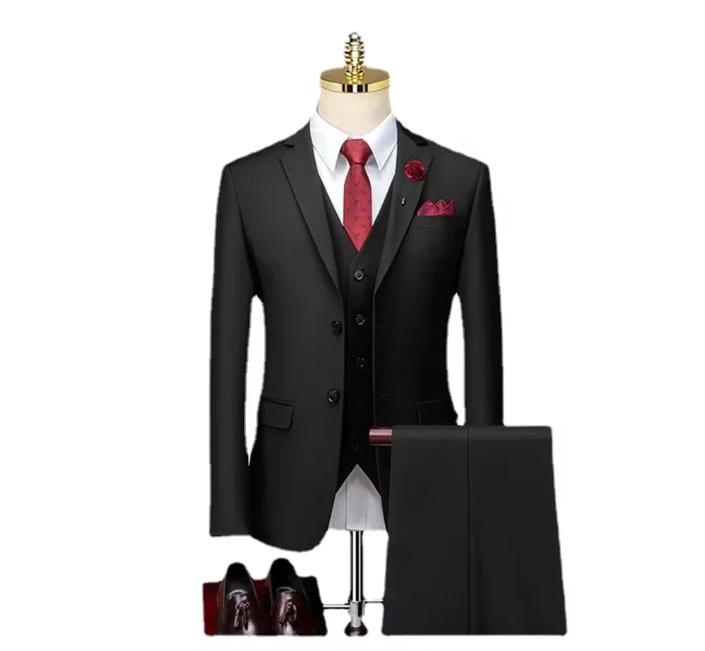 Elegant Groom Suits Stylish Slim Business Black Suit for Wedding Ceremony
Elegant Groom Suits Stylish Slim Business Black Suit for Wedding Ceremony