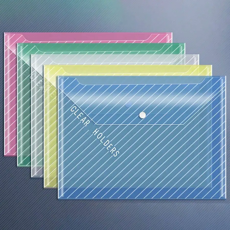 10pcs A4 Clear File Folder Bag, Waterproof Transparent PP Document Envelope for School Office Supplies Storage
10pcs A4 Clear File Folder Bag, Waterproof Transparent PP Document Envelope for School Office Supplies Storage
