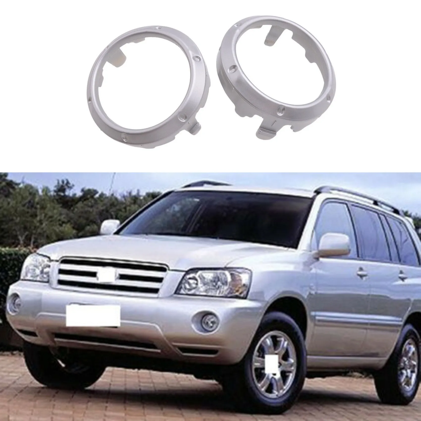 AEF2-2Pcs Silver Front Fog Light Lamp Cover Frame Bezel Ring Fit For Toyota Highlander 2004 2005 2006 2007
AEF2-2Pcs Silver Front Fog Light Lamp Cover Frame Bezel Ring Fit For Toyota Highlander 2004 2005 2006 2007