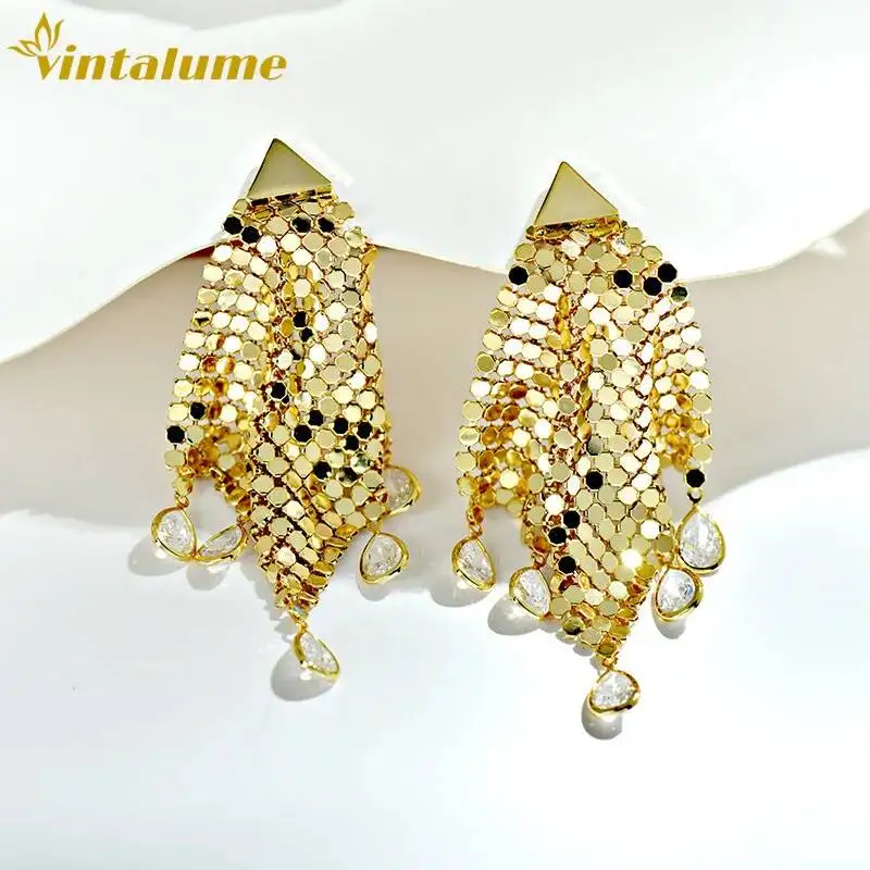 Vintalume Sparkling Fish Tail Shape CZ Tassel Charm Statement Earrings Women Unique Exquisite Earring Fashion Jewelry Party Gift
Vintalume Sparkling Fish Tail Shape CZ Tassel Charm Statement Earrings Women Unique Exquisite Earring Fashion Jewelry Party Gift
