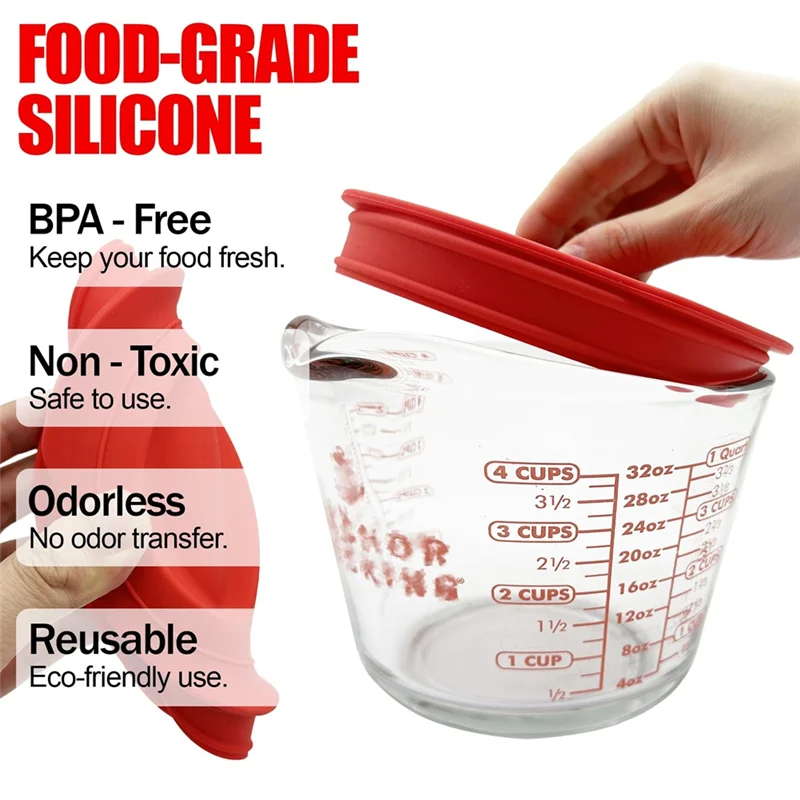 AB66-Reusable Silicone Replacement Lids(3-Pack) Fit For Acnhor Hocking 1-Cup, 2-Cup& 4-Cup Glass Liquid Measuring Cups
AB66-Reusable Silicone Replacement Lids(3-Pack) Fit For Acnhor Hocking 1-Cup, 2-Cup& 4-Cup Glass Liquid Measuring Cups