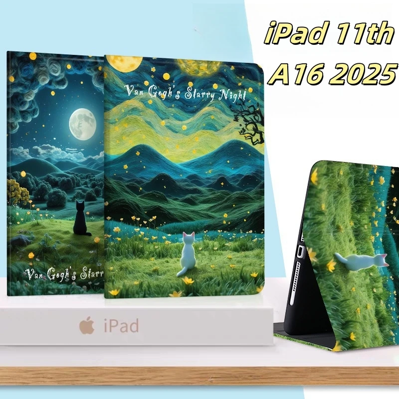 Чехол для iPad 11 A16 2025 с рисунком кота из искусственной кожи, чехлы для смарт-планшетов с подставкой для iPad Air 11 M3, чехол для iPad 10-го поколения 10,9
Чехол для iPad 11 A16 2025 с рисунком кота из искусственной кожи, чехлы для смарт-планшетов с подставкой для iPad Air 11 M3, чехол для iPad 10-го поколения 10,9