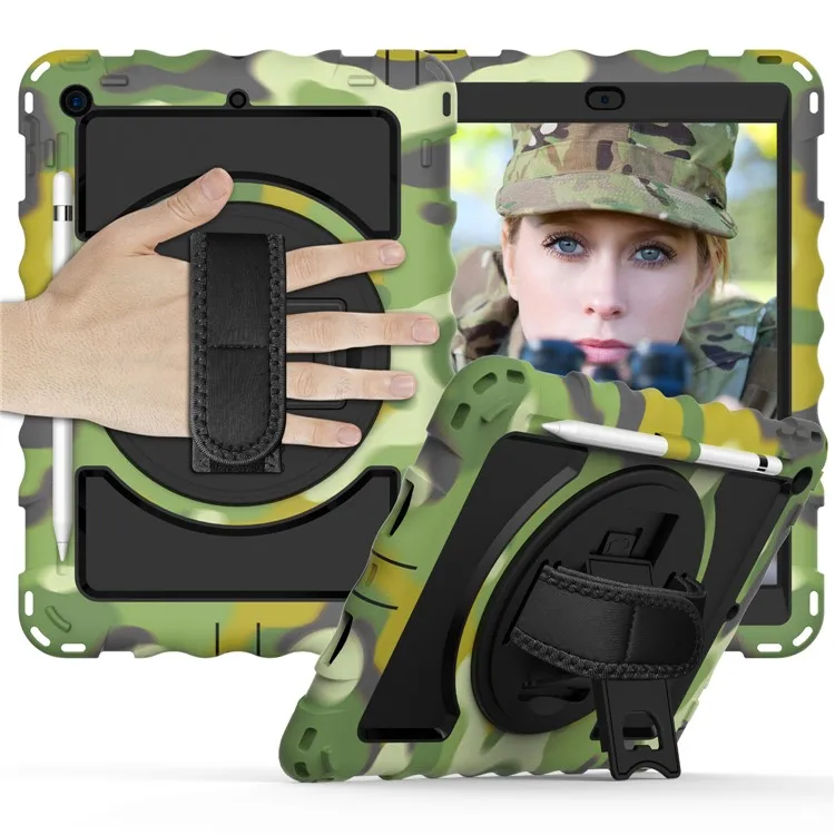 PC + TPU Hybrid Case with 360 Degree Swivel Kickstand Hand Strap and Shoulder Strap for iPad 10.2 (2021)/(2020)/(2019) - Camoufl
PC + TPU Hybrid Case with 360 Degree Swivel Kickstand Hand Strap and Shoulder Strap for iPad 10.2 (2021)/(2020)/(2019) - Camoufl