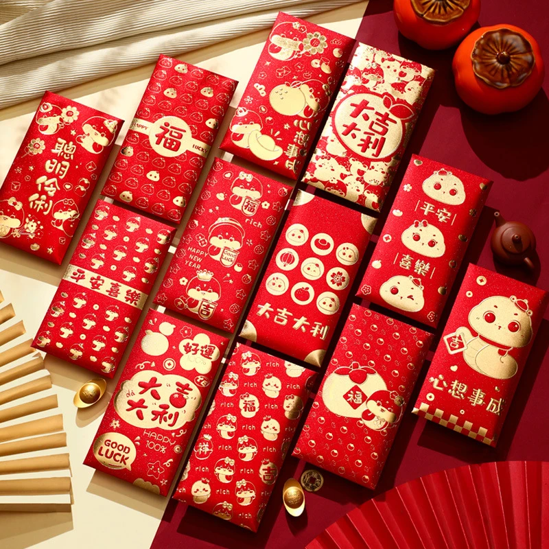 6Pcs Chinese Style New Year Red Envelopes Spring Festival Lucky Blessing Red Pocket Cartoon Cute Snake Year Red Envelopes
6Pcs Chinese Style New Year Red Envelopes Spring Festival Lucky Blessing Red Pocket Cartoon Cute Snake Year Red Envelopes
