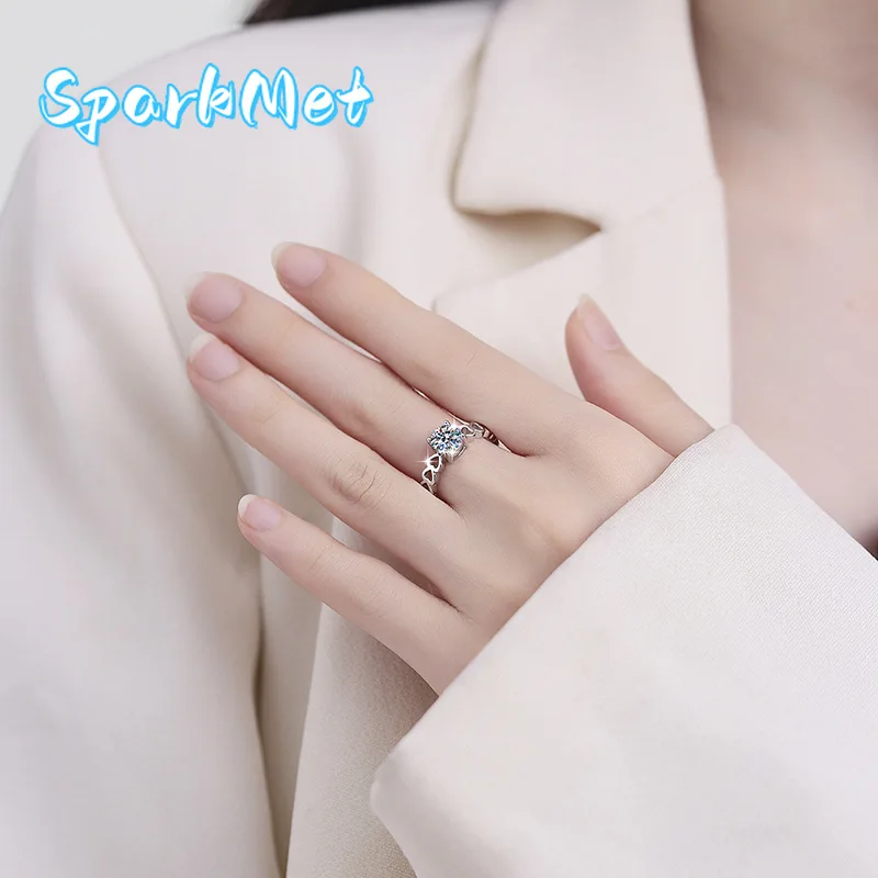 Sparkmet Heart Setting four-Prong Women's Ring PT950 1 Carat Moissanite Platinum - Gentle heart, stone-protecting prongs, skin-
Sparkmet Heart Setting four-Prong Women's Ring PT950 1 Carat Moissanite Platinum - Gentle heart, stone-protecting prongs, skin-