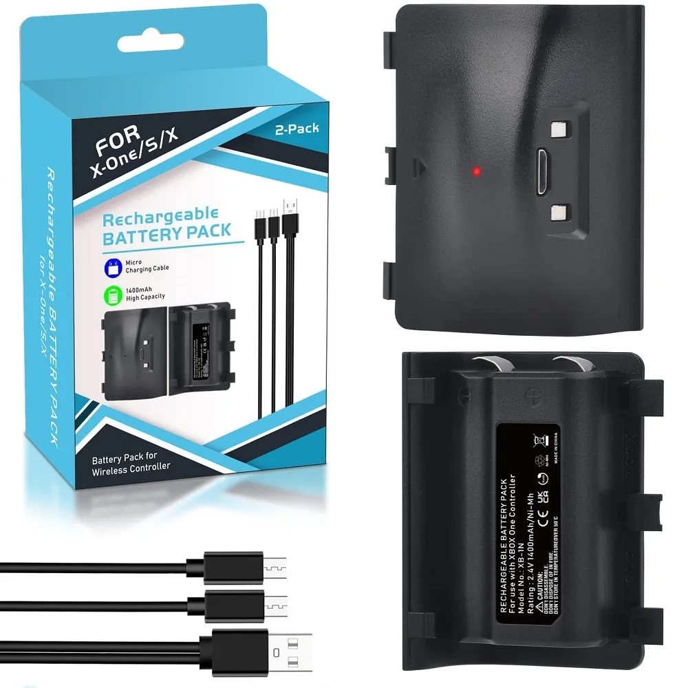 Replacement for Xbox One Controller Battery Pack, Rechargeable Battery for Xbox One/One S/One X with 2 in 1 Charging Cable
Replacement for Xbox One Controller Battery Pack, Rechargeable Battery for Xbox One/One S/One X with 2 in 1 Charging Cable