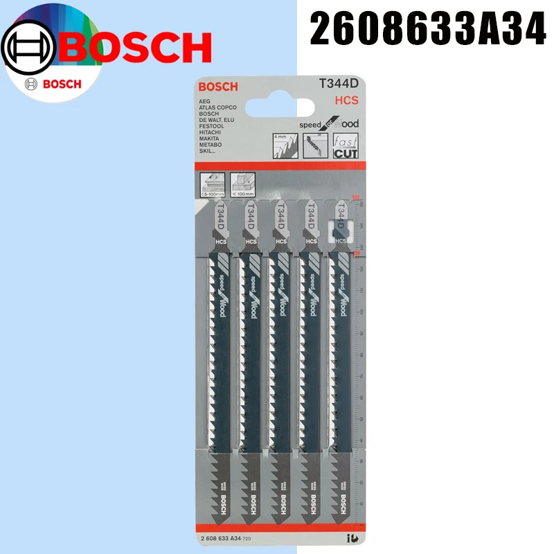BOSCH 2608633A34 Curved Saw Blade T344D HCS Speed For Wood 5-Piece Wood Fast Cuts Cutting Tool Attachments
BOSCH 2608633A34 Curved Saw Blade T344D HCS Speed For Wood 5-Piece Wood Fast Cuts Cutting Tool Attachments
