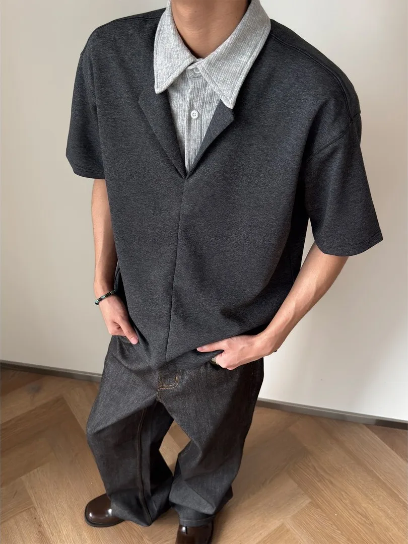 American Style Men's Short Sleeve Shirt Summer High Sensation Fake Two-Piece T-Shirt Shoulder Design Heavyweight Couple ...
American Style Men's Short Sleeve Shirt Summer High Sensation Fake Two-Piece T-Shirt Shoulder Design Heavyweight Couple ...