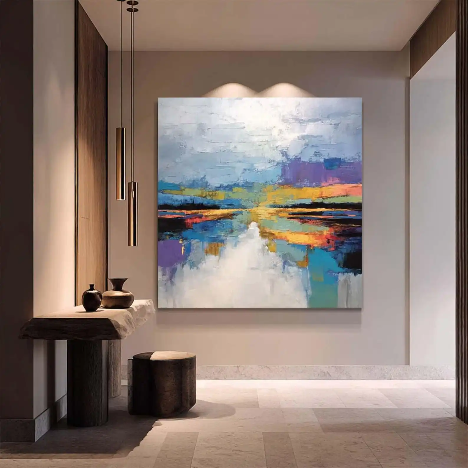 Mhemyo Original Large Nature Painting on Canvas Abstract Hand Painted Blue Aan Yellow Scenery Wall Art Large Living Room Decor
Mhemyo Original Large Nature Painting on Canvas Abstract Hand Painted Blue Aan Yellow Scenery Wall Art Large Living Room Decor