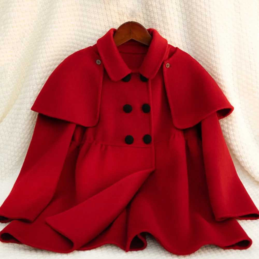 New wool double breasted cashmere coat for girls children's shawl woolen coat for winter
New wool double breasted cashmere coat for girls children's shawl woolen coat for winter