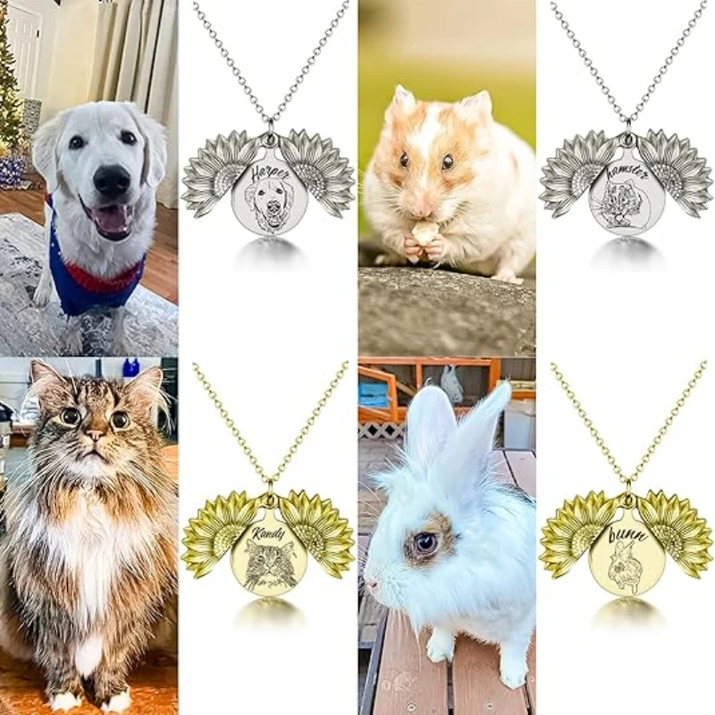 Customized Carved Pet Photo Necklace, Sunflower Pendant, Pet Souvenir, Fashionable and Personalized Commemorative Gift
Customized Carved Pet Photo Necklace, Sunflower Pendant, Pet Souvenir, Fashionable and Personalized Commemorative Gift