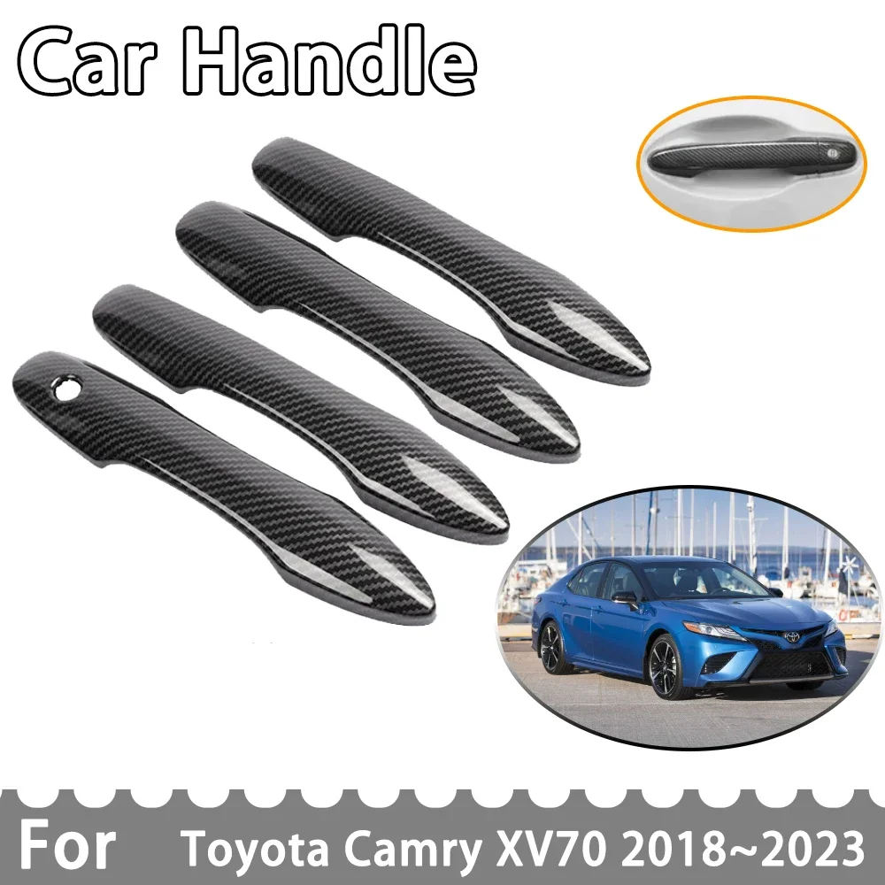 for Toyota Camry Daihatsu Altis XV70 70 2018~2023 Carbon Fiber Door Handle Cover Car Accessories Styling Stickers 2019 2020 2022 
for Toyota Camry Daihatsu Altis XV70 70 2018~2023 Carbon Fiber Door Handle Cover Car Accessories Styling Stickers 2019 2020 2022