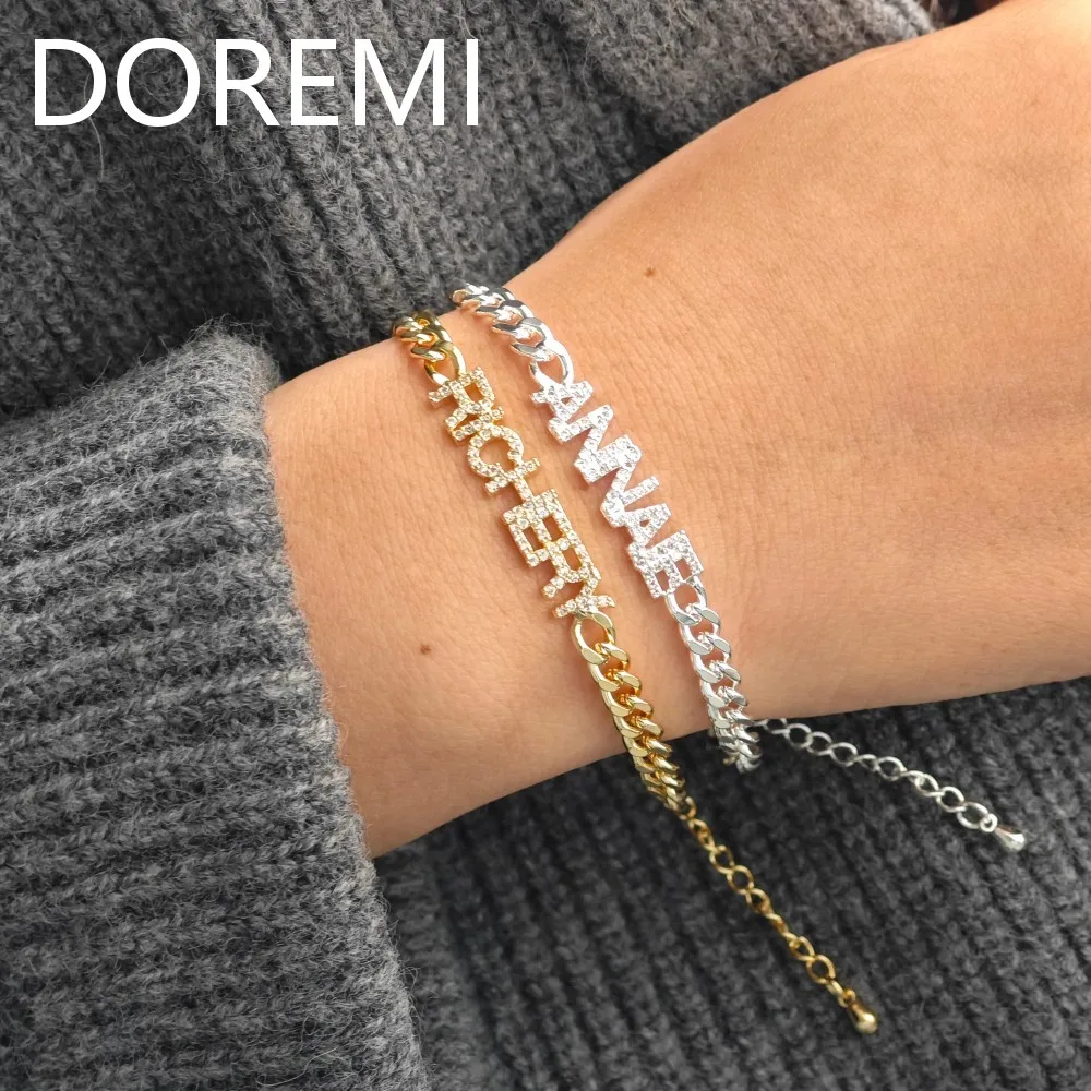 DOREMI Gift Jewelry Women Custom Letters Date Personalized Crystal Letters Cuban Chain Thick Link Named Jewelry Bracelet
DOREMI Gift Jewelry Women Custom Letters Date Personalized Crystal Letters Cuban Chain Thick Link Named Jewelry Bracelet