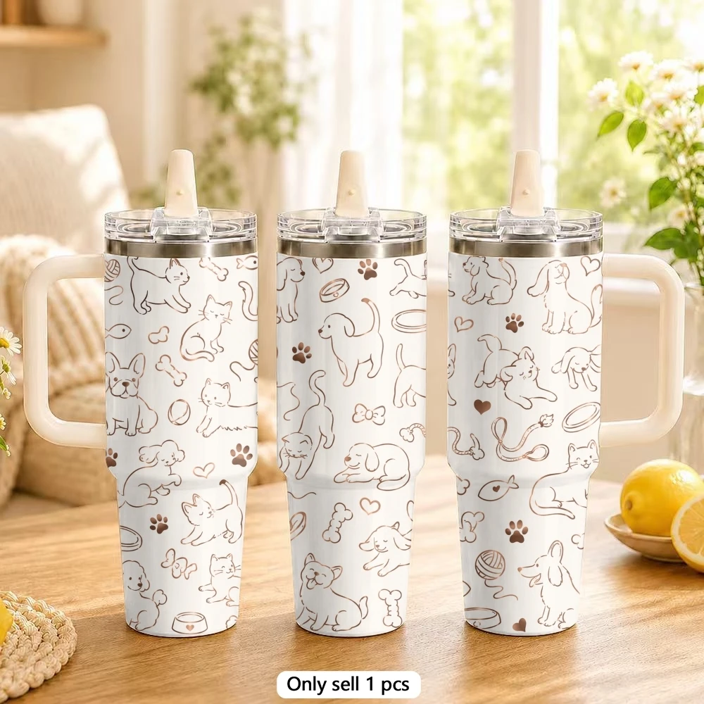 Cute Animal Designs Vacuum Flasks 40oz Stainless Steel Tumbler with Handle Straw Lid Vacuum Insulated Double Wall Leak Proof
Cute Animal Designs Vacuum Flasks 40oz Stainless Steel Tumbler with Handle Straw Lid Vacuum Insulated Double Wall Leak Proof