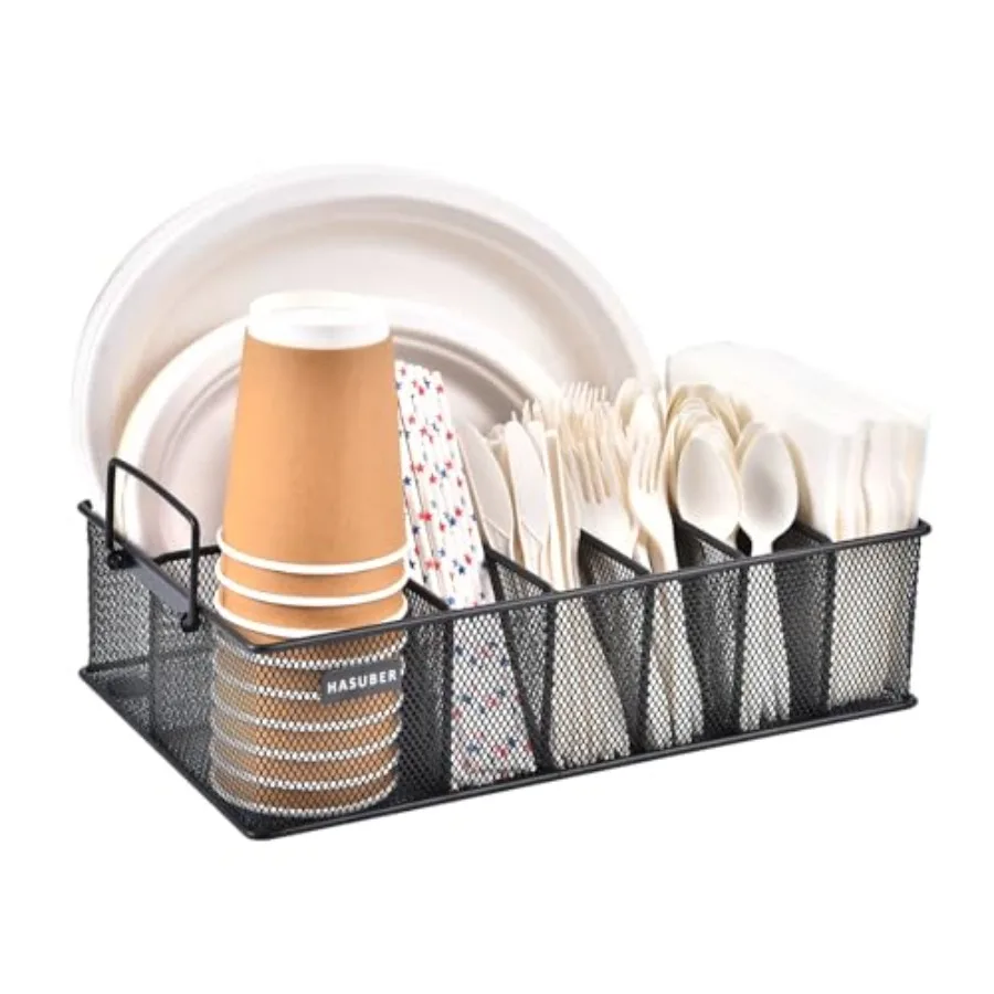Silverware Organizer with Handle Metal Utensil Caddy for Kitchen Counter 7 Compartment for Plate Cup Napkin Paper Plate Dispens
Silverware Organizer with Handle Metal Utensil Caddy for Kitchen Counter 7 Compartment for Plate Cup Napkin Paper Plate Dispens