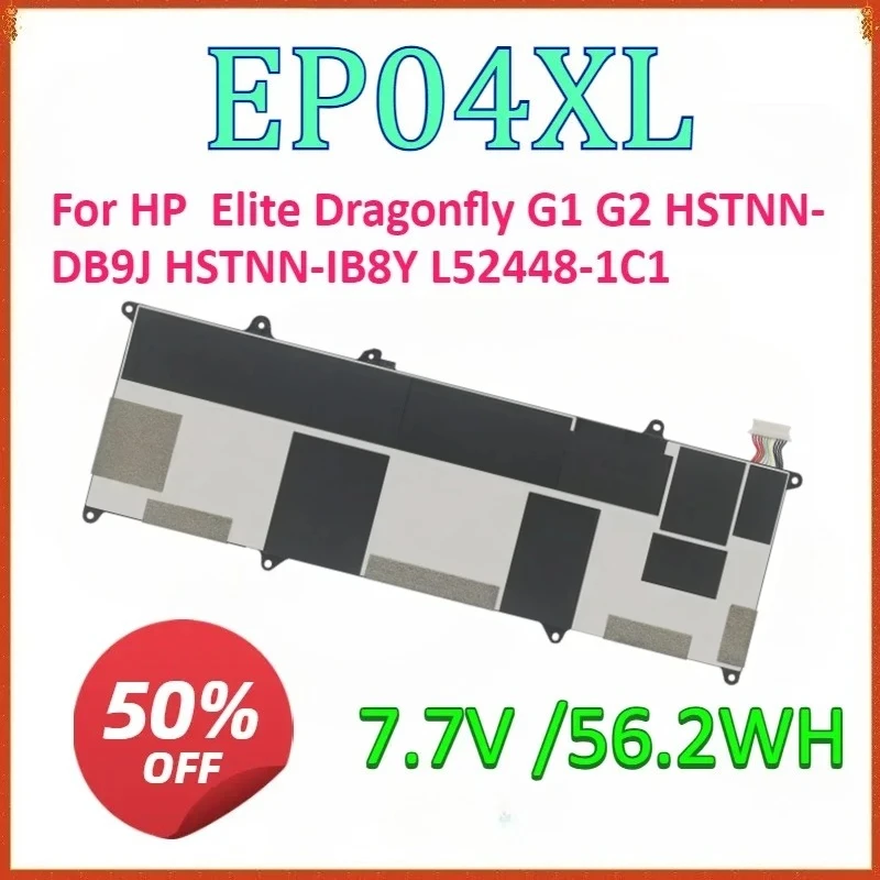 New for EP04XL 7.7V 56.2WH High Quality Laptop Replaceable Battery for HP Elite Dragonfly G1 G2 HSTNN-DB9J HSTNN-IB8Y L52448-1C1
New for EP04XL 7.7V 56.2WH High Quality Laptop Replaceable Battery for HP Elite Dragonfly G1 G2 HSTNN-DB9J HSTNN-IB8Y L52448-1C1