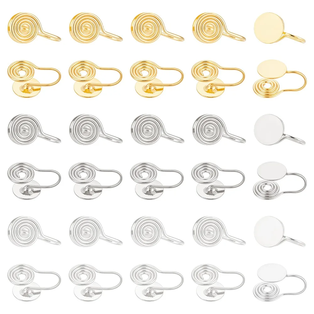 30Pcs 3 Colors Brass Clip-on Earring Findings Round Mixed Color 14x10x8mm 10pcs/color
30Pcs 3 Colors Brass Clip-on Earring Findings Round Mixed Color 14x10x8mm 10pcs/color