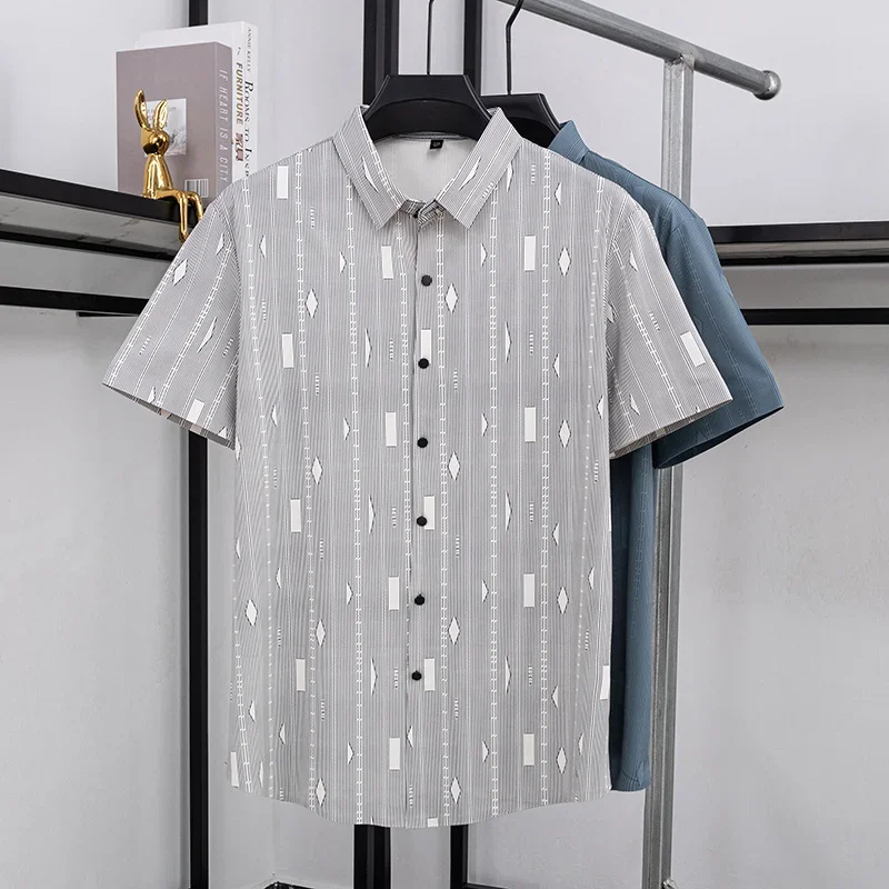 Mens Short Sleeve Geometric Stripe Button Down Shirts Casual Lightweight Breathable Tops for Men Daily Wear
Mens Short Sleeve Geometric Stripe Button Down Shirts Casual Lightweight Breathable Tops for Men Daily Wear