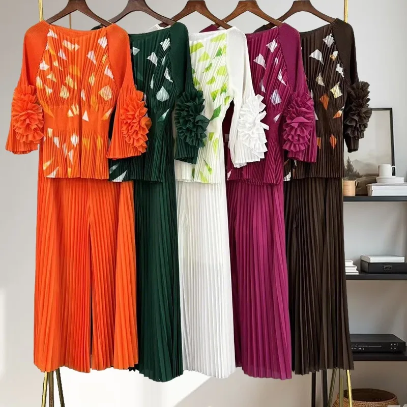 Big Size Women's Thin Suit High Three House Pleated Printed Top Casual Pants Two-piece Temperament Elegant Wrinkle-Free Clothing
Big Size Women's Thin Suit High Three House Pleated Printed Top Casual Pants Two-piece Temperament Elegant Wrinkle-Free Clothing